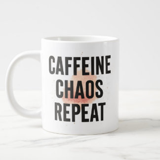 Koffein. Chaos. Wiederholen. – Neon-Cyberpunk-Kaff Jumbo-Tasse