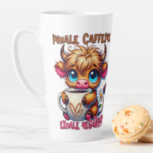 Koffein einatmen, Negativität ausatmen  Milchtasse