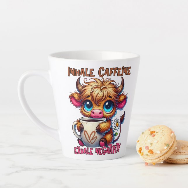 Koffein einatmen, Negativität ausatmen  Milchtasse (Beispiel)