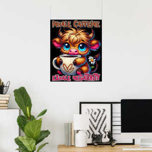 Koffein einatmen, Negativität ausatmen  Poster