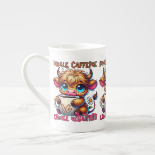 Koffein einatmen, Negativität ausatmen  Prozellantasse
