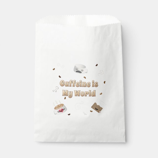 Koffein ist meine Welt Geschenktütchen (Vorderseite)