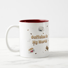 Koffein ist meine Welt Zweifarbige Tasse