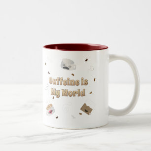 Koffein ist meine Welt Zweifarbige Tasse