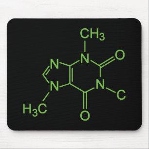 Koffein-Kaffeemolekül-Chemiediagramm Mousepad