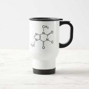 Koffein-Kaffeemolekül-Chemiediagramm Reisebecher