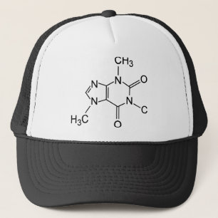 Koffein-Kaffeemolekül-Chemiediagramm Truckerkappe