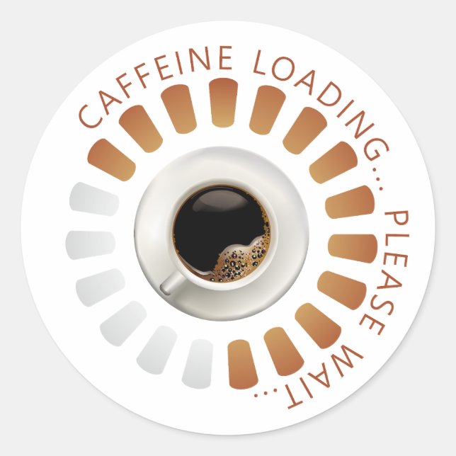 Koffein-Ladevorgang Runder Aufkleber (Vorderseite)
