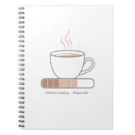 Koffein lädt - Minimalistische lustige Kaffee-Lini Notizblock