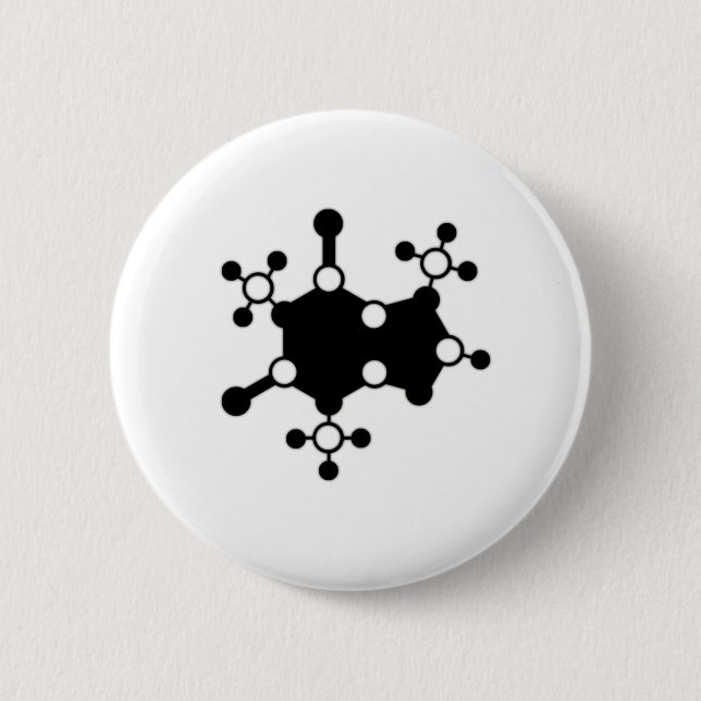 Koffein-Molekül Button (Vorderseite)