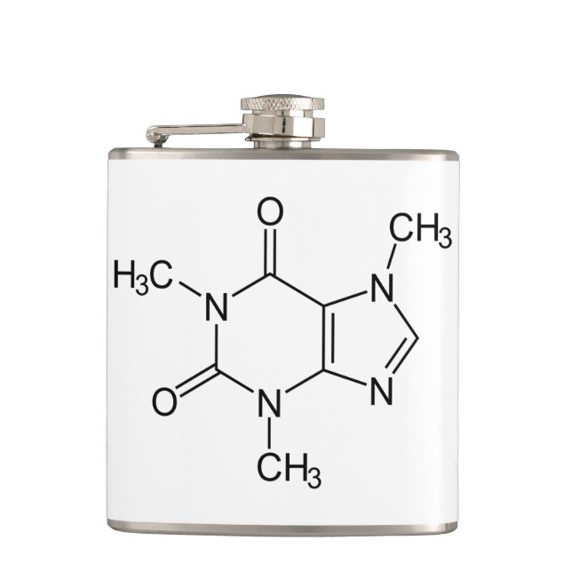 Koffein-Molekül-Chemie-Kaffee-Atome Flachmann (Vorderseite)