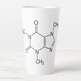 Koffein-Molekül-Chemie-Kaffee-Atome Milchtasse