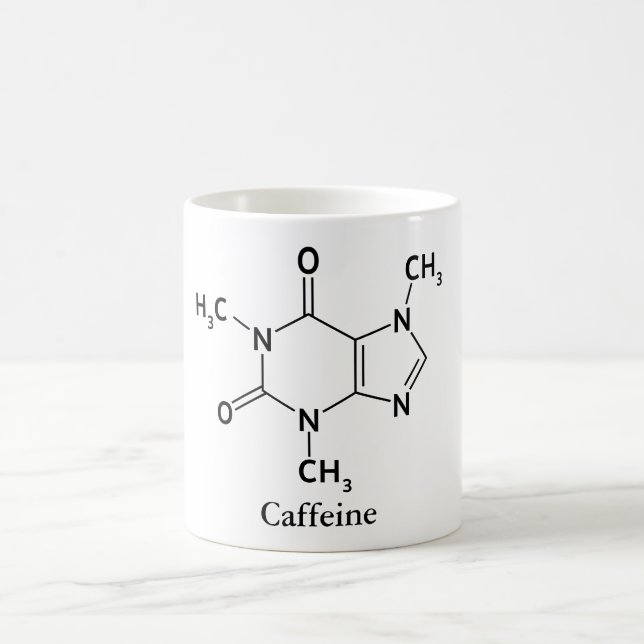 Koffein-Molekül-Chemie-Kaffee-Liebhaber Kaffeetasse (Mittel)