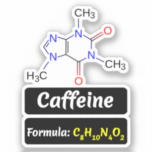 Koffein-Molekül (chemische Strukturformel) Aufkleber