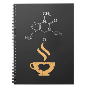 Koffein-Molekül-Geschenk Kaffeeliebhaber Wissensch Notizblock