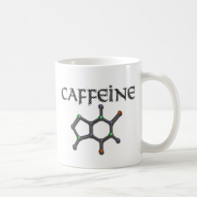Koffein-Molekül-Kaffee-Chemie-Formel Kaffeetasse (Rechts)
