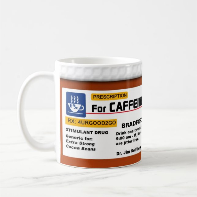 KOFFEIN-SUCHT-KAFFEE Rx BECHER-SPASS Tasse (Links)