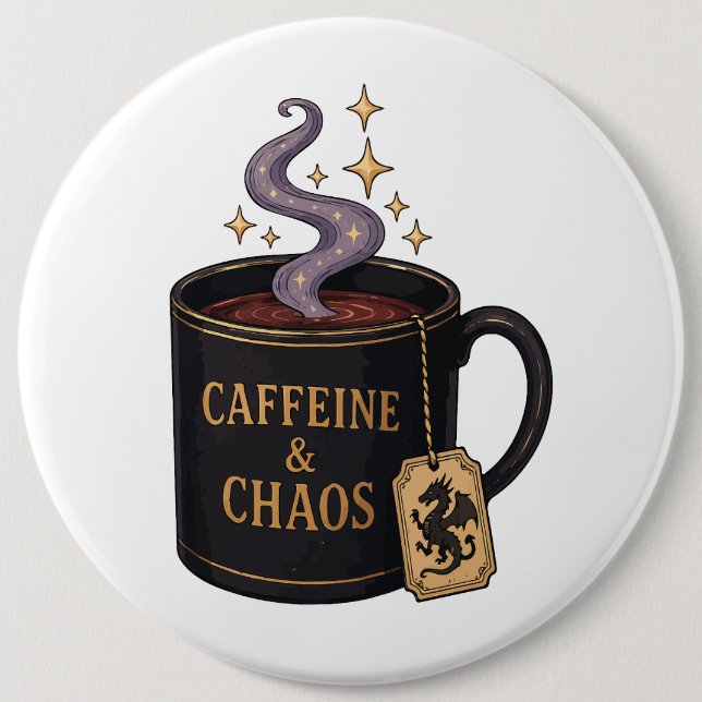 Koffein und Chaos Button (Vorderseite)