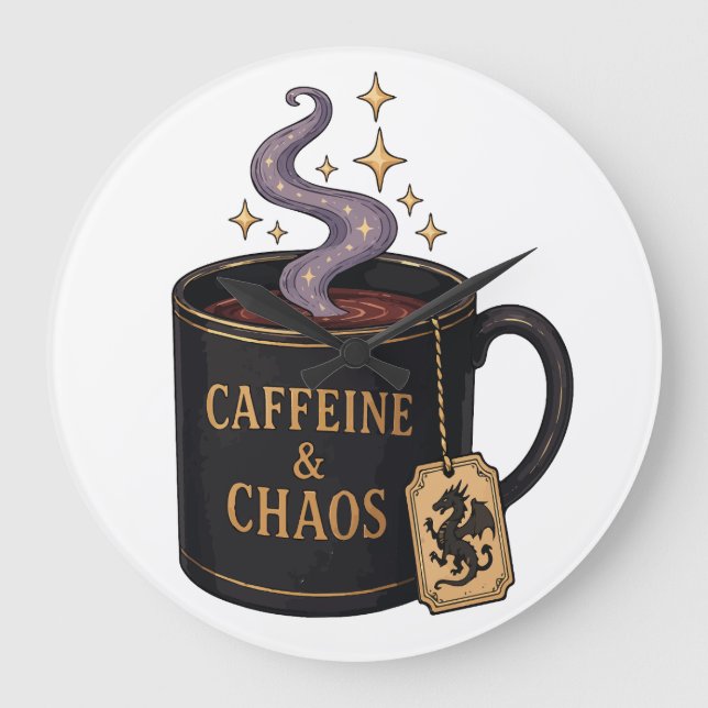 Koffein und Chaos Große Wanduhr (Vorderseite)