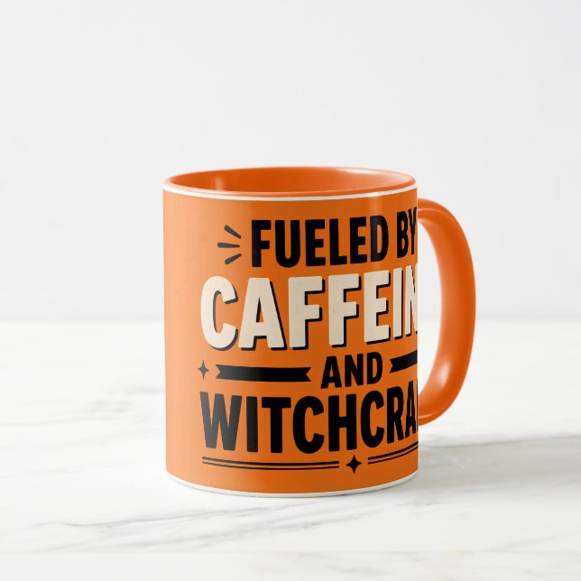 Koffein und Hexerei Halloween-Lehrer-Kaffee Tasse (VorderseiteRechts)