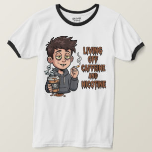 Koffein- und Nikotin-Ringer-T-Shirt T-Shirt