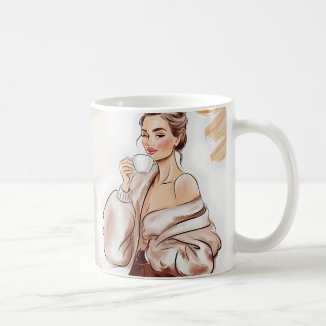 Koffein & Vertrauen - Funny Mama Kaffee Tasse (Rechts)