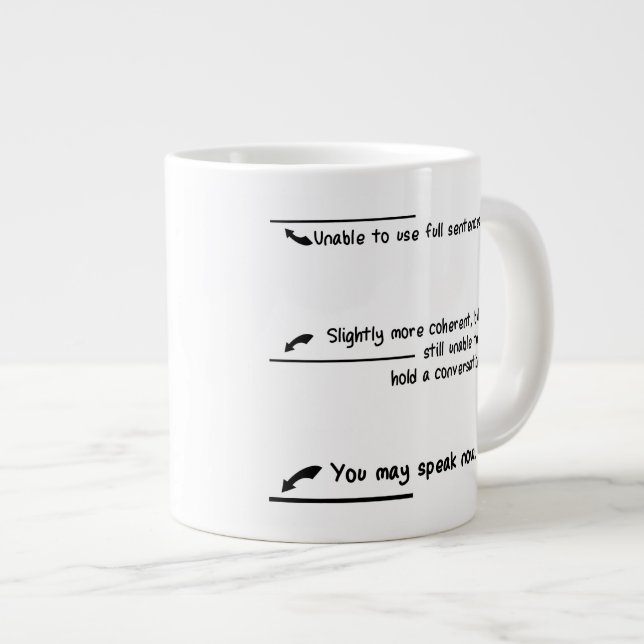 Koffein-waagerecht ausgerichtete Maße Jumbo-Tasse (Vorderseite Rechts)