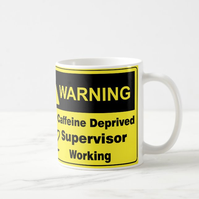 Koffein-warnende Aufsichtskraft Kaffeetasse (Rechts)