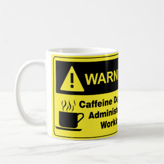 Koffein-warnender Verwalter Tasse