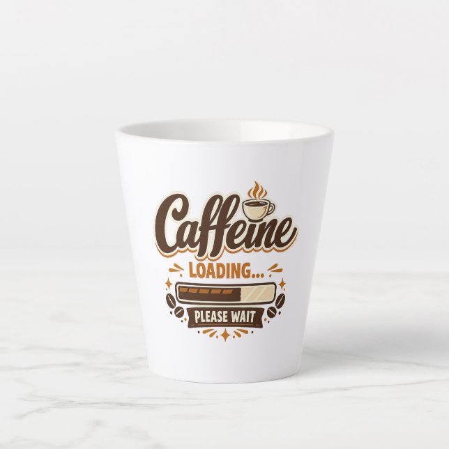Koffein wird geladen… Bitte warten Milchtasse (Vorderseite)