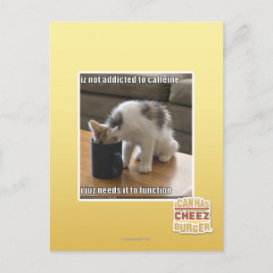 koffeinabhängig postkarte
