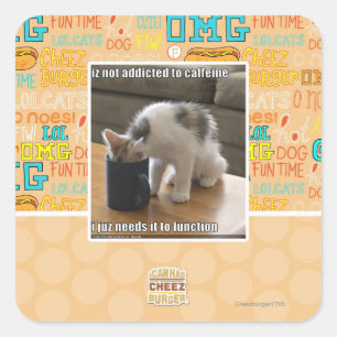 koffeinabhängig quadratischer aufkleber