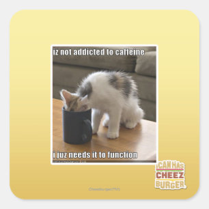 koffeinabhängig quadratischer aufkleber