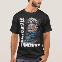 Koffeinhaltiger Summerween-Skelett-Kaffee-Hallowee T-Shirt