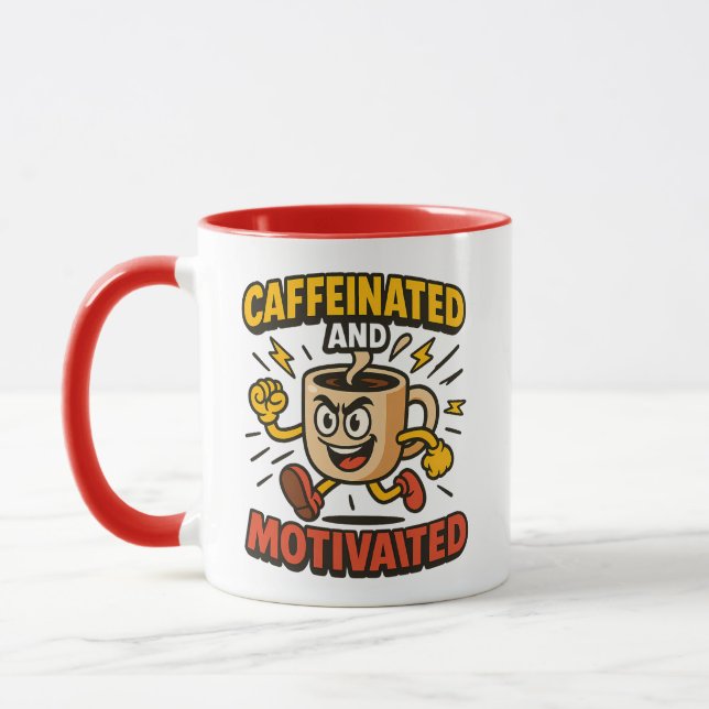 Koffeiniert und motiviert - Power Tasse Design (Links)