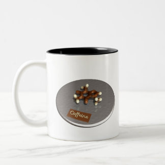 Koffeinmolekül gemacht von der Schokolade Zweifarbige Tasse