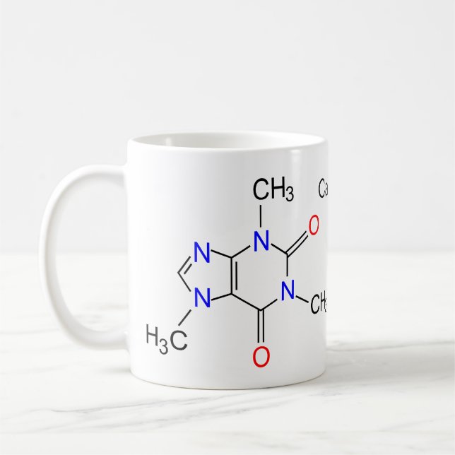Koffeinmolekül Kaffeetasse (Links)