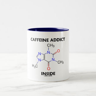 Koffeinzusätze (Coffeinmolekül) Zweifarbige Tasse