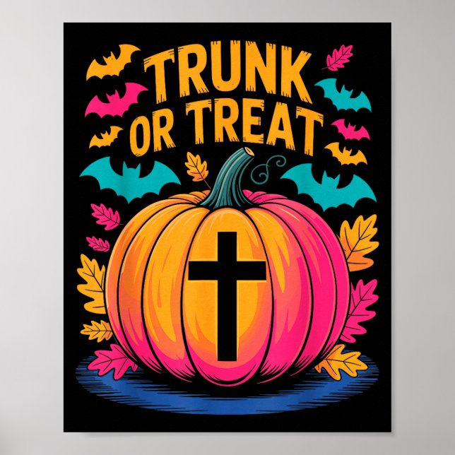 Kofferraum oder Behandlung Halloween-Kostüm Christ Poster (Vorne)