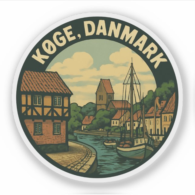 Køge Dänemark Altstadt Aufkleber (Vorderseite)