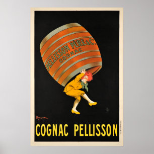 Kognak Pellisson Getränkefass-Vintages Plakat