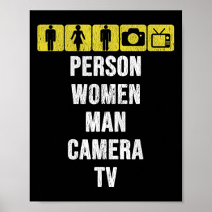 Kognitionstest Person Frau Mann Kamera Tv Lustig A Poster