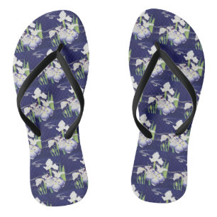 Kogyo Tsukioka Irises, japanische Blume Art Flip Flops