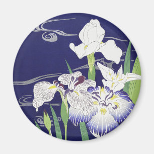 Kogyo Tsukioka Irises, japanische Blume Art Magnet