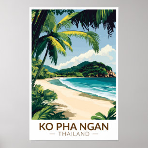 Koh Pha Ngan Thailand Reisen Kunst Vintag Poster