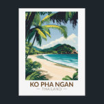 Koh Pha Ngan Thailand Reisen Kunst Vintag Postkarte<br><div class="desc">Koh Phangan Retro Vektor Reise Design. Ko Pha-ngan ist eine Insel im Golf von Thailand in der Provinz Surat Thani im Süden Thailands.</div>