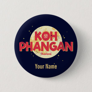 Koh Phangan auf der Vintagen Insel Thailand Button