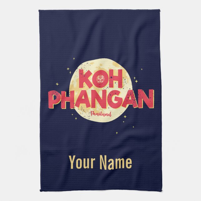 Koh Phangan auf der Vintagen Insel Thailand Geschirrtuch (Vertikal)