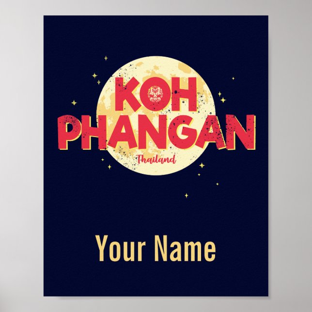 Koh Phangan auf der Vintagen Insel Thailand Poster (Vorne)
