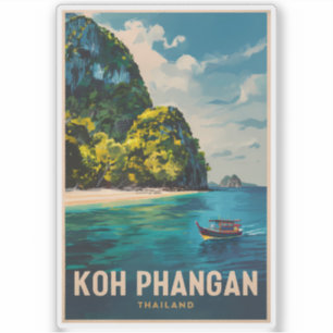 Koh Phangan Thailand Reisen Art Vintag Aufkleber